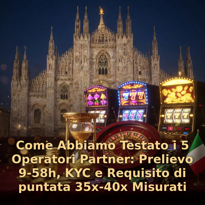 Come Abbiamo Testato i 5 Operatori Partner: Prelievo 9-58h, KYC e Requisito di puntata 35x-40x Misurati